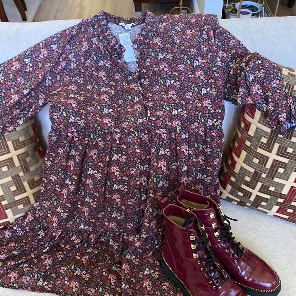 American Eagle Floral Long Sleeve BOHO Dress NWT - Picture 4 of 6